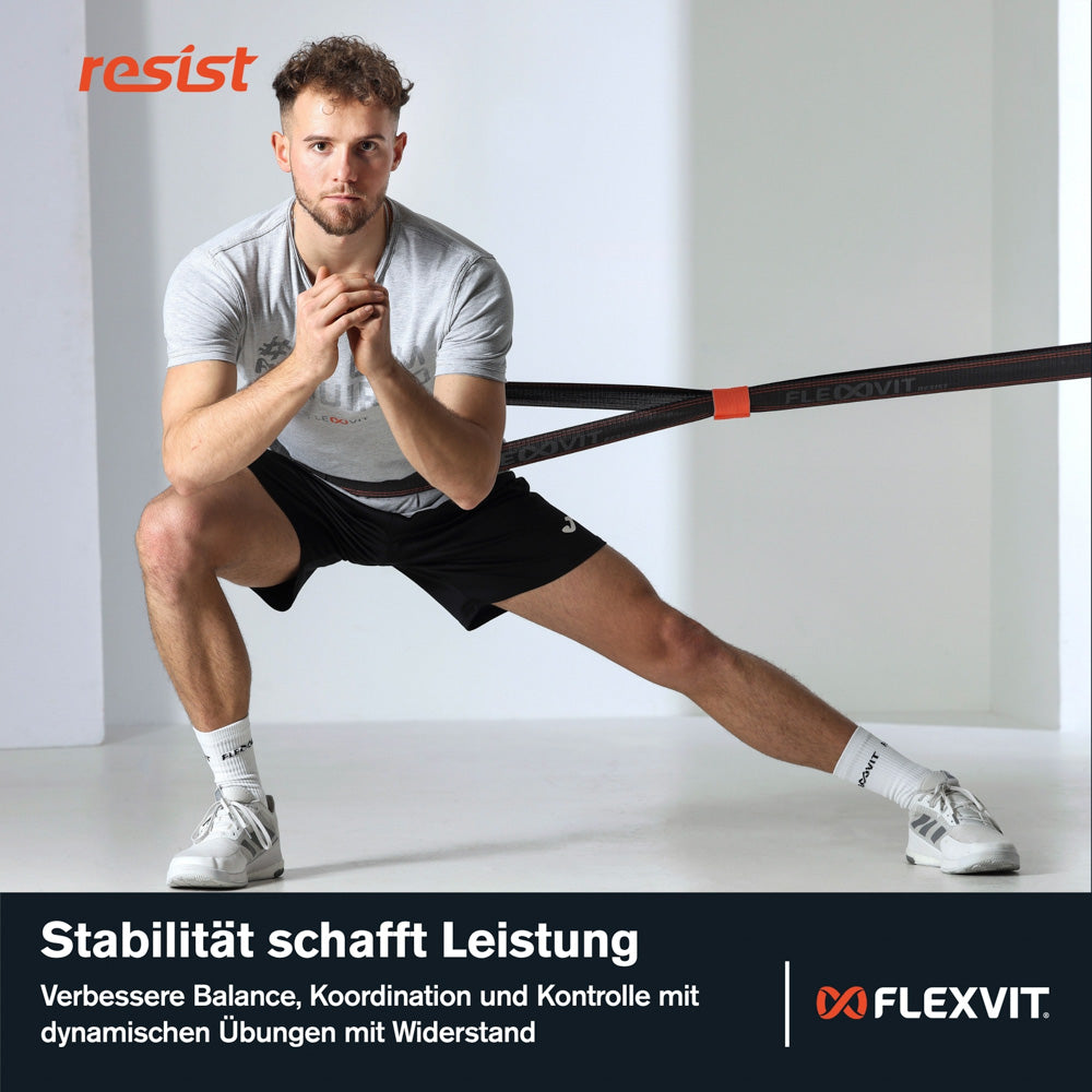 Flexvit Resist gris oscuro en entrenamiento con banda