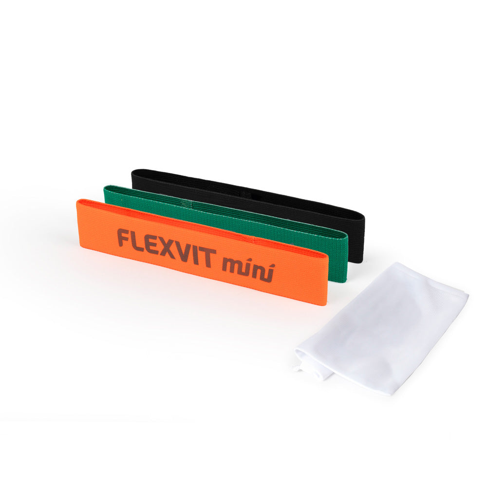 Flexvit Mini Set de 3 versión Athlete, bandas de resistencia textiles