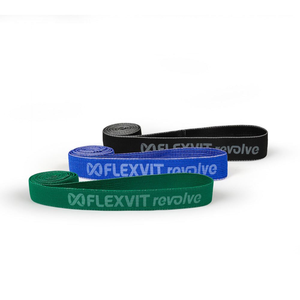 Flexvit Revolve Set de 3 Gym, bandas de resistencia textiles